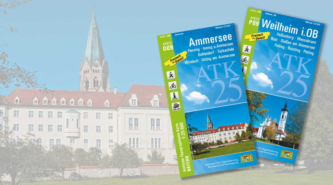 Bild der Erzabtei St. Ottilien mit Titelblatt der ATK25-O09 und ATK25-P09